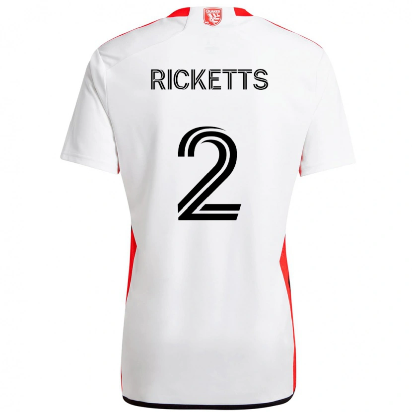 Danxen Mann Jamar Ricketts #2 Hvit Rød Bortetrøye Drakt Trøye 2025/26 Skjorter T-Skjorte