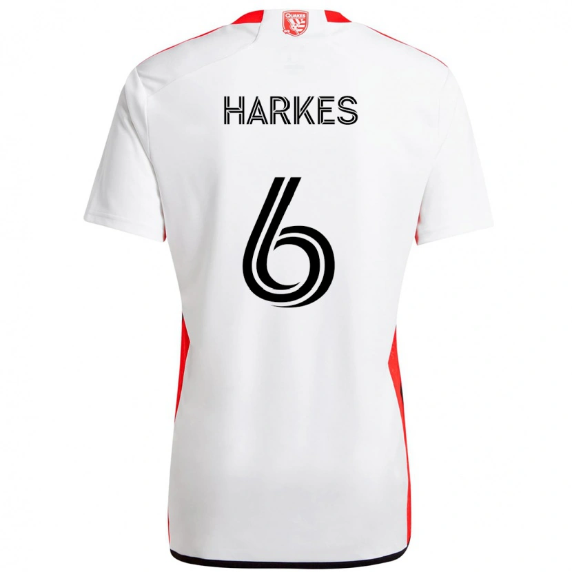 Danxen Mann Ian Harkes #6 Hvit Rød Bortetrøye Drakt Trøye 2025/26 Skjorter T-Skjorte