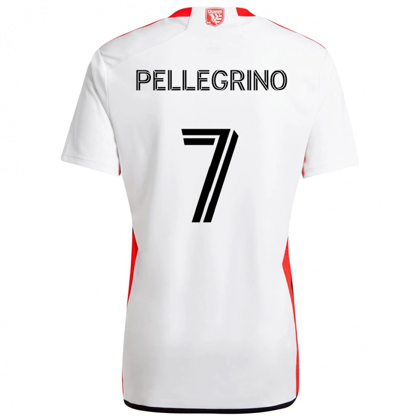 Danxen Mann Amahl Pellegrino #7 Hvit Rød Bortetrøye Drakt Trøye 2025/26 Skjorter T-Skjorte