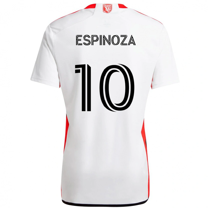 Danxen Mann Cristian Espinoza #10 Hvit Rød Bortetrøye Drakt Trøye 2025/26 Skjorter T-Skjorte