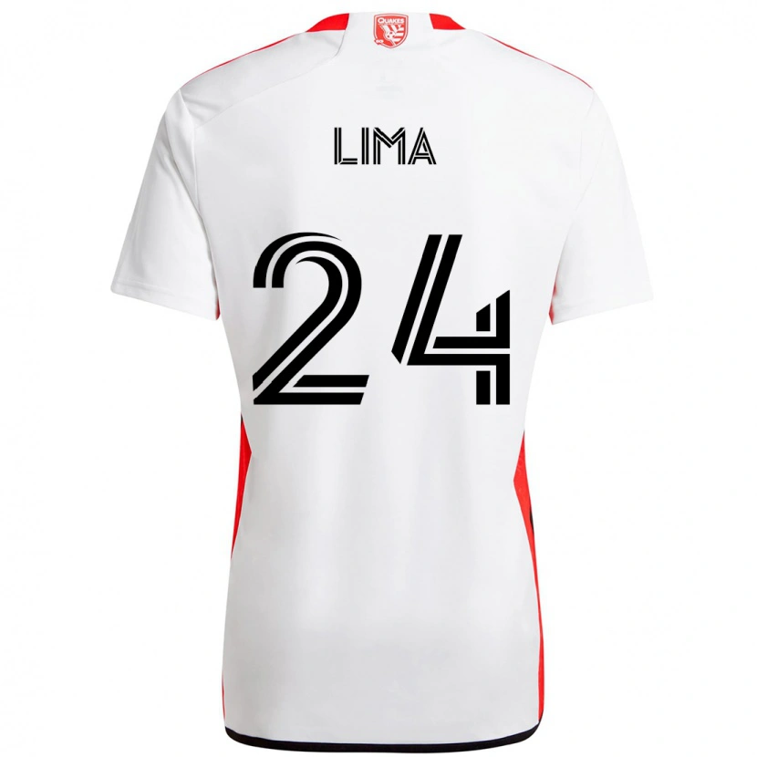 Danxen Mann Nick Lima #24 Hvit Rød Bortetrøye Drakt Trøye 2025/26 Skjorter T-Skjorte