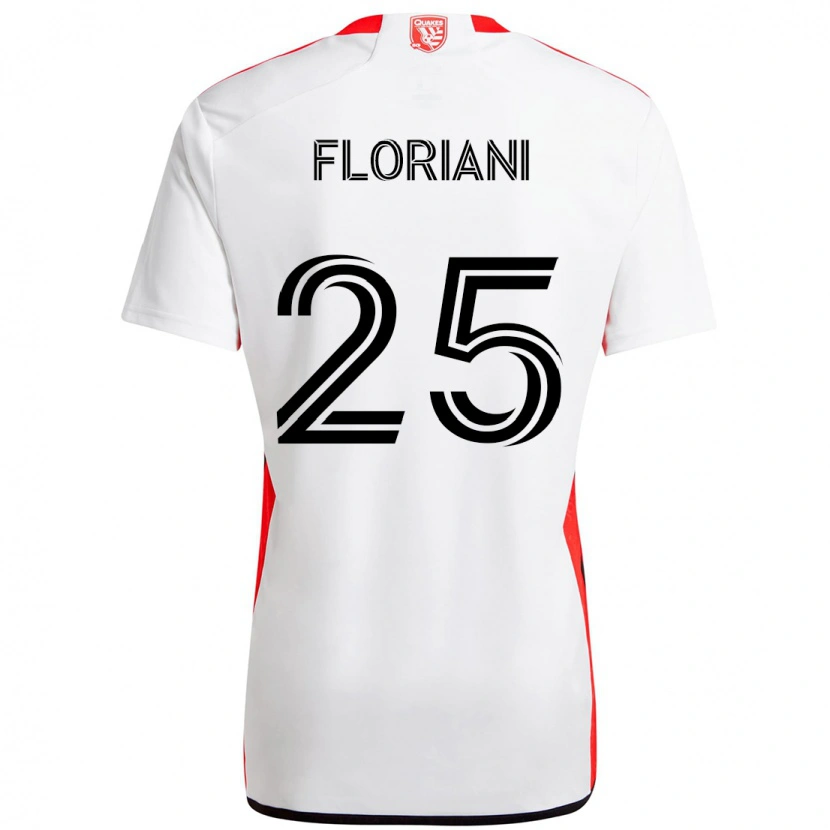 Danxen Mann Max Floriani #25 Hvit Rød Bortetrøye Drakt Trøye 2025/26 Skjorter T-Skjorte