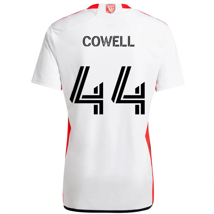 Danxen Mann Chance Cowell #44 Hvit Rød Bortetrøye Drakt Trøye 2025/26 Skjorter T-Skjorte