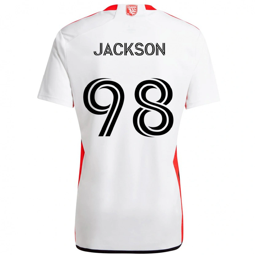Danxen Mann Jacob Jackson #98 Hvit Rød Bortetrøye Drakt Trøye 2025/26 Skjorter T-Skjorte