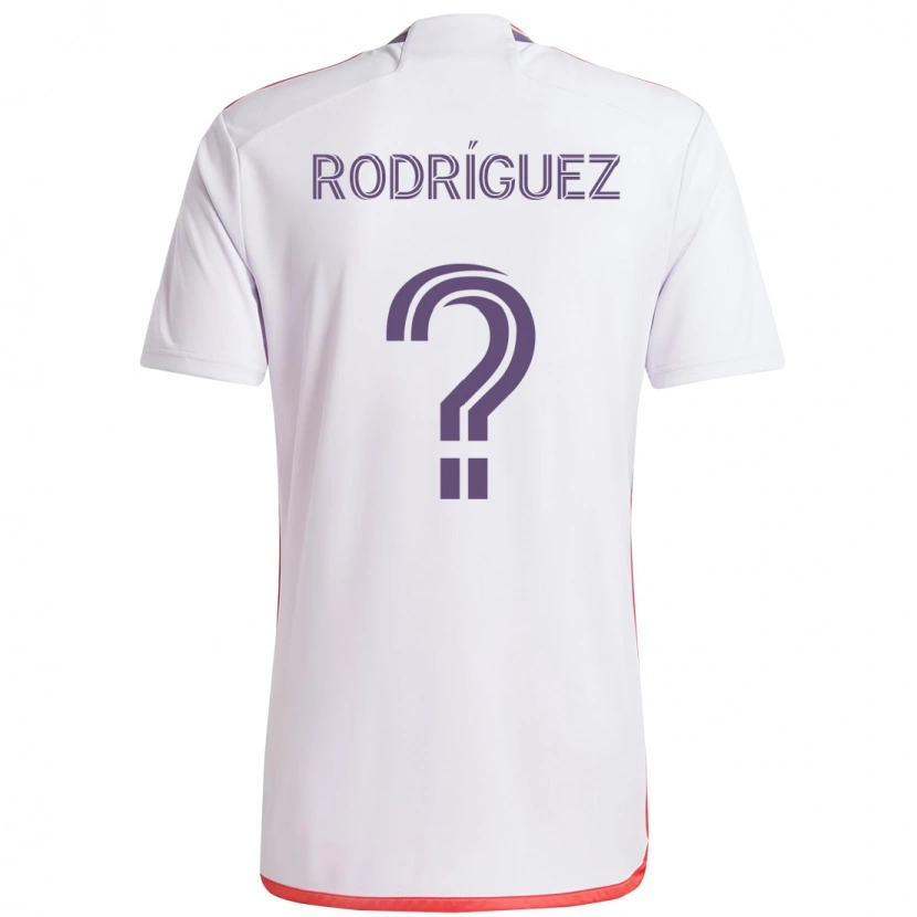 Danxen Mann Nicolás Rodríguez #0 Hvit Lilla Bortetrøye Drakt Trøye 2025/26 Skjorter T-Skjorte