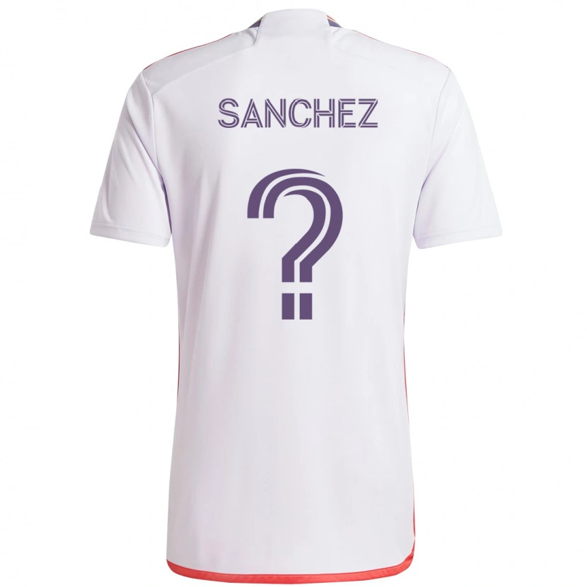 Danxen Mann Fernando Sanchez #0 Hvit Lilla Bortetrøye Drakt Trøye 2025/26 Skjorter T-Skjorte