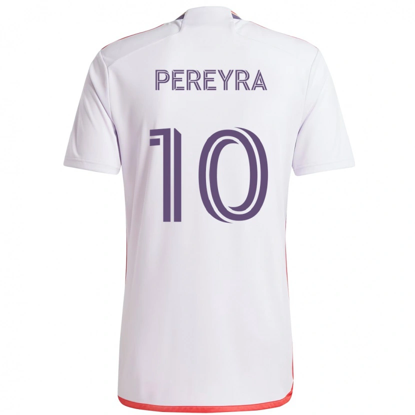 Danxen Mann Mauricio Pereyra #10 Hvit Lilla Bortetrøye Drakt Trøye 2025/26 Skjorter T-Skjorte