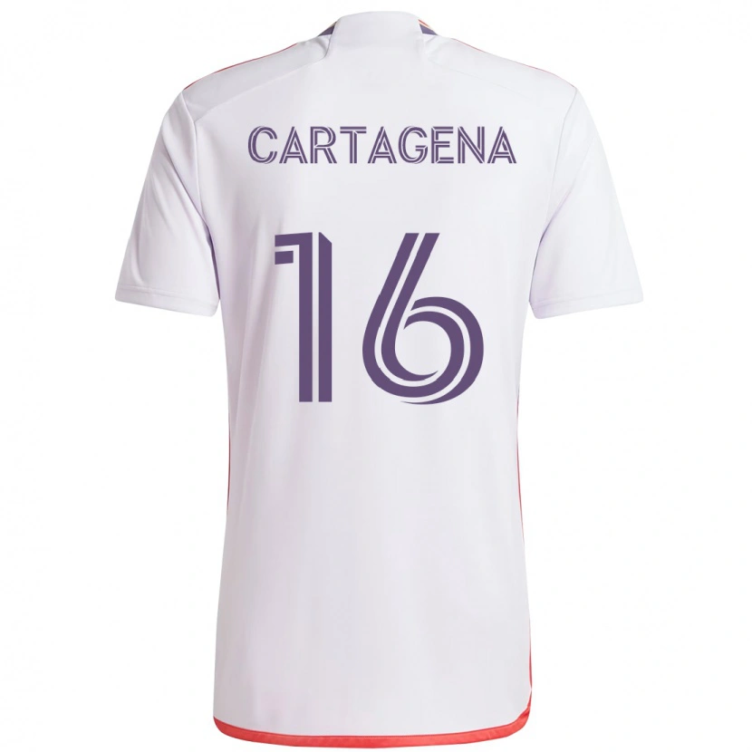 Danxen Mann Wilder Cartagena #16 Hvit Lilla Bortetrøye Drakt Trøye 2025/26 Skjorter T-Skjorte