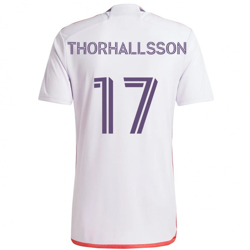 Danxen Mann Dagur Dan Thórhallsson #17 Hvit Lilla Bortetrøye Drakt Trøye 2025/26 Skjorter T-Skjorte