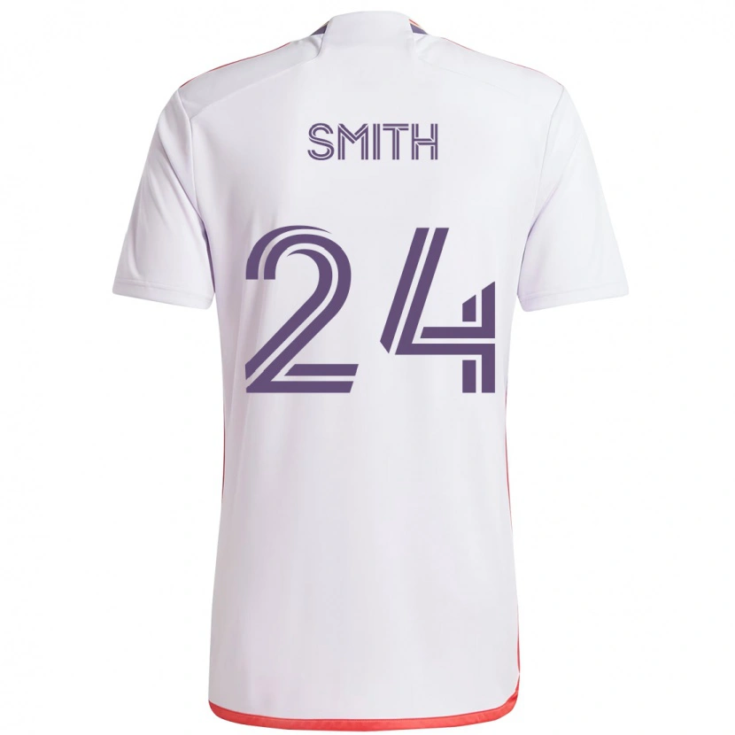Danxen Mann Kyle Smith #24 Hvit Lilla Bortetrøye Drakt Trøye 2025/26 Skjorter T-Skjorte