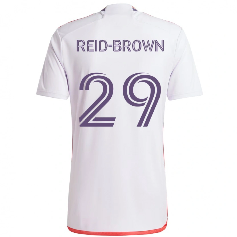 Danxen Mann Tahir Reid-Brown #29 Hvit Lilla Bortetrøye Drakt Trøye 2025/26 Skjorter T-Skjorte