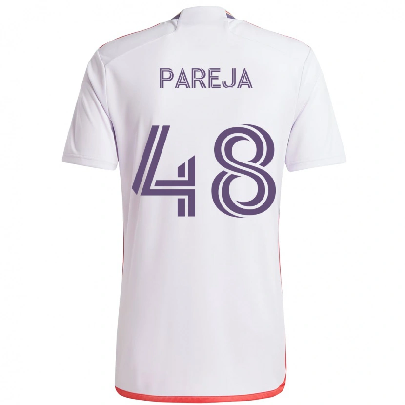 Danxen Mann Diego Pareja #48 Hvit Lilla Bortetrøye Drakt Trøye 2025/26 Skjorter T-Skjorte