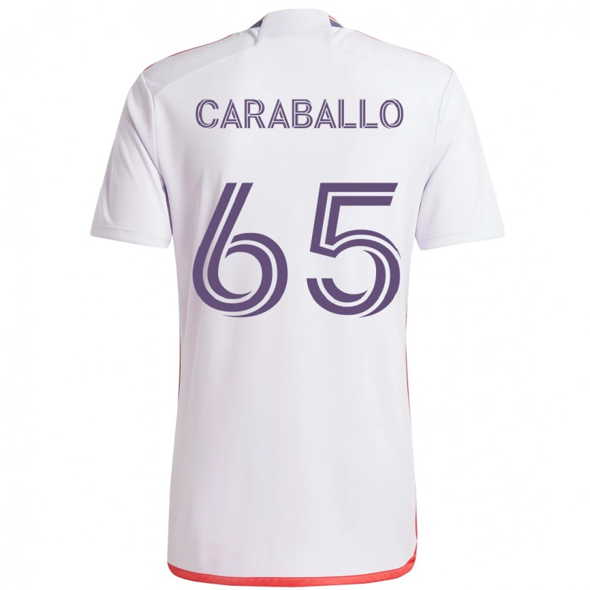 Danxen Mann Gustavo Caraballo #65 Hvit Lilla Bortetrøye Drakt Trøye 2025/26 Skjorter T-Skjorte