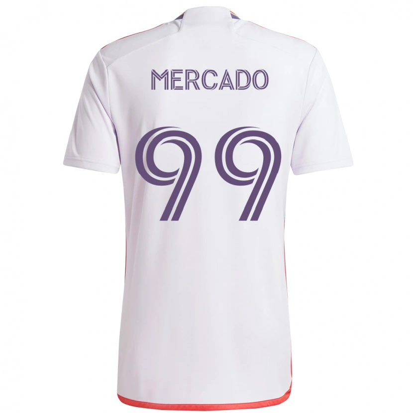 Danxen Mann Carlos Mercado #99 Hvit Lilla Bortetrøye Drakt Trøye 2025/26 Skjorter T-Skjorte
