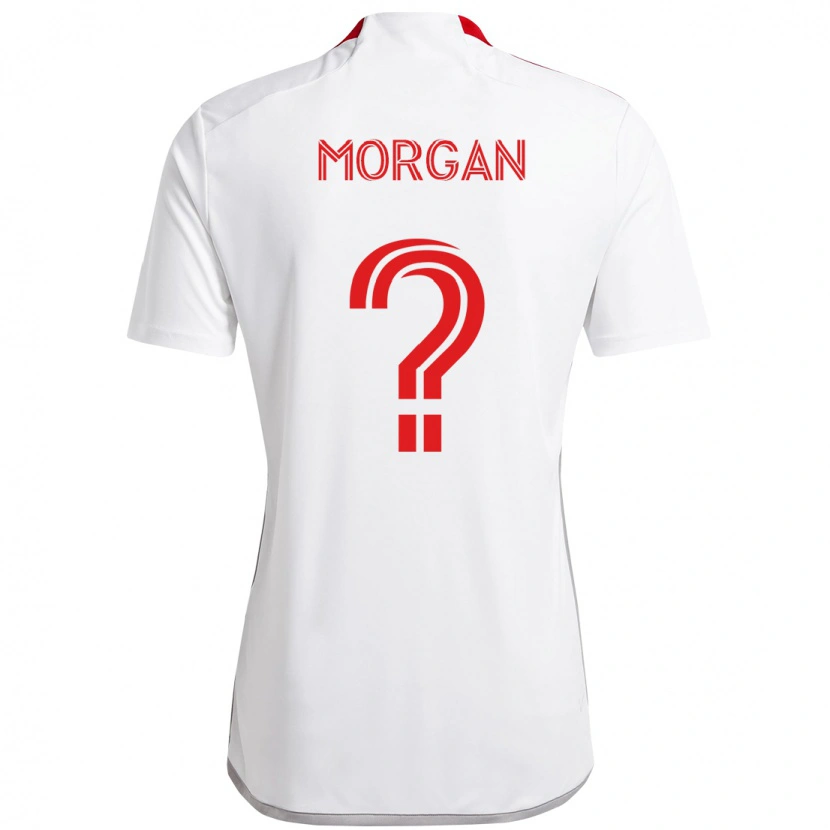 Danxen Mann Myles Morgan #0 Hvit Rød Bortetrøye Drakt Trøye 2025/26 Skjorter T-Skjorte