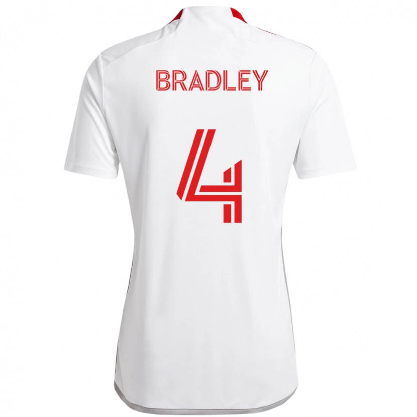 Danxen Mann Michael Bradley #4 Hvit Rød Bortetrøye Drakt Trøye 2025/26 Skjorter T-Skjorte