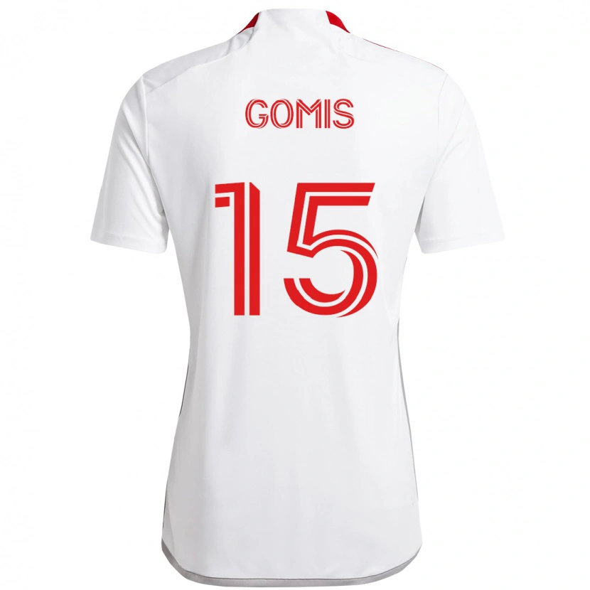 Danxen Mann Nicksoen Gomis #15 Hvit Rød Bortetrøye Drakt Trøye 2025/26 Skjorter T-Skjorte