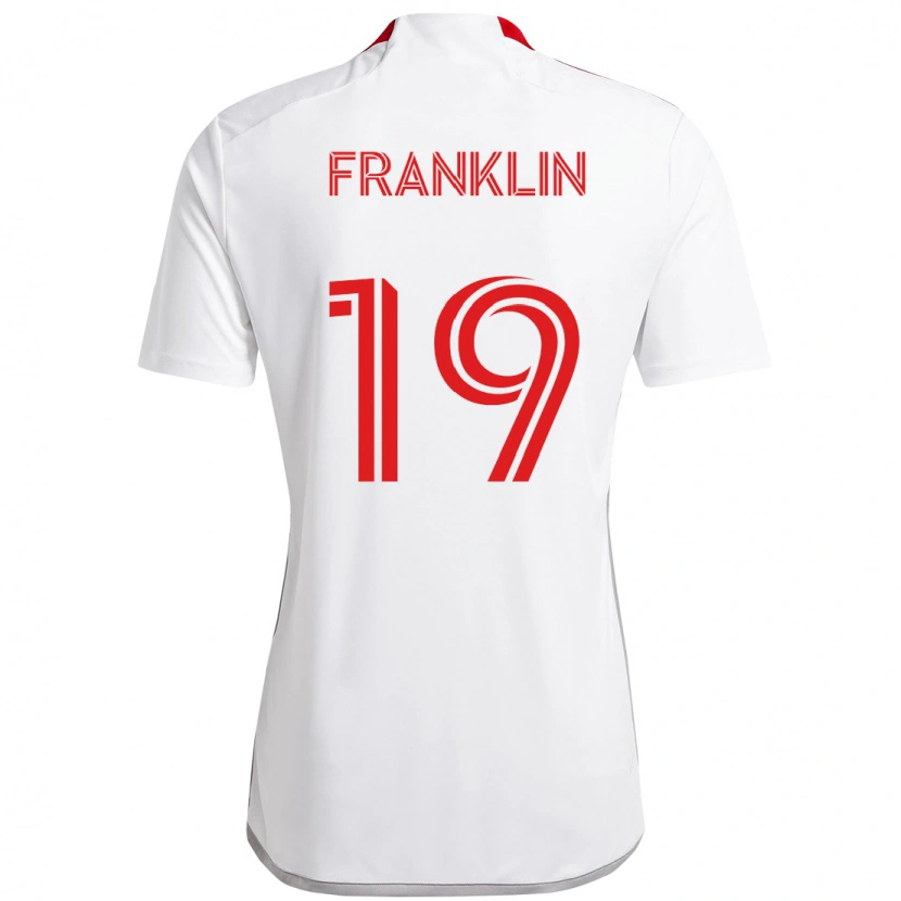 Danxen Mann Kobe Franklin #19 Hvit Rød Bortetrøye Drakt Trøye 2025/26 Skjorter T-Skjorte