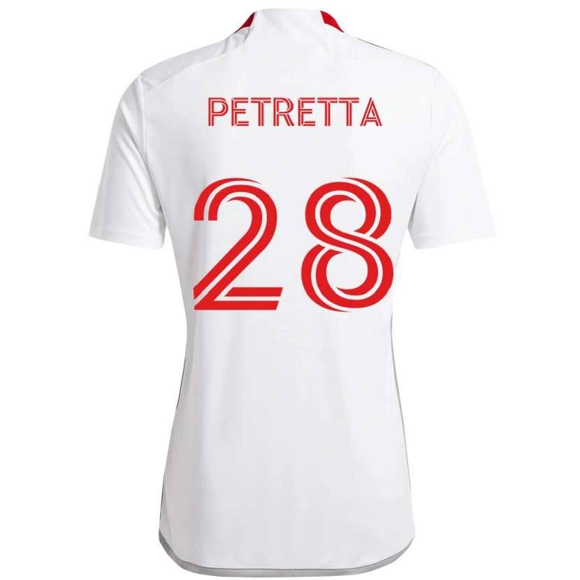 Danxen Mann Raoul Petretta #28 Hvit Rød Bortetrøye Drakt Trøye 2025/26 Skjorter T-Skjorte