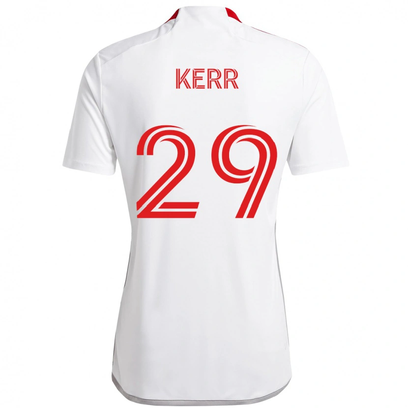 Danxen Mann Deandre Kerr #29 Hvit Rød Bortetrøye Drakt Trøye 2025/26 Skjorter T-Skjorte