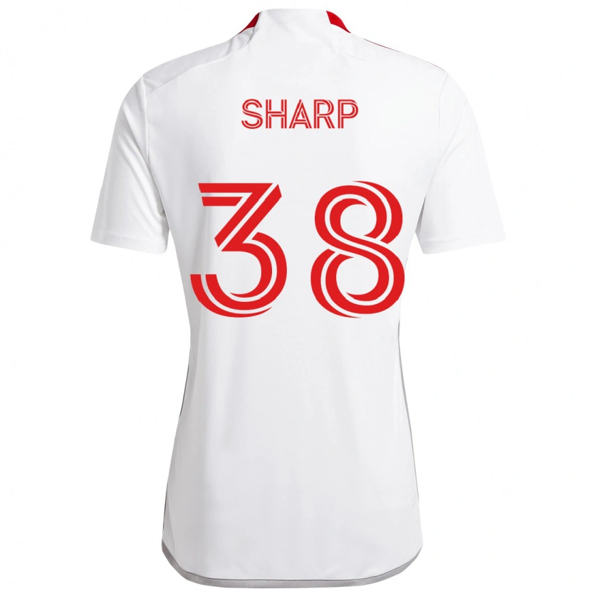 Danxen Mann Charlie Sharp #38 Hvit Rød Bortetrøye Drakt Trøye 2025/26 Skjorter T-Skjorte