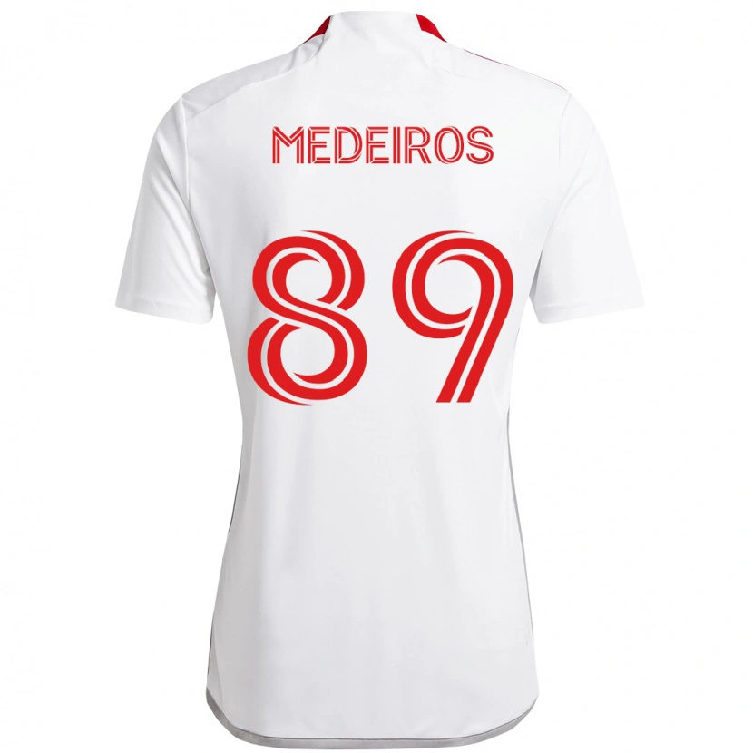 Danxen Mann Matthew Medeiros #89 Hvit Rød Bortetrøye Drakt Trøye 2025/26 Skjorter T-Skjorte