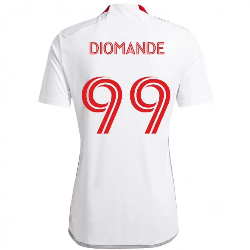 Danxen Mann Adama Diomande #99 Hvit Rød Bortetrøye Drakt Trøye 2025/26 Skjorter T-Skjorte