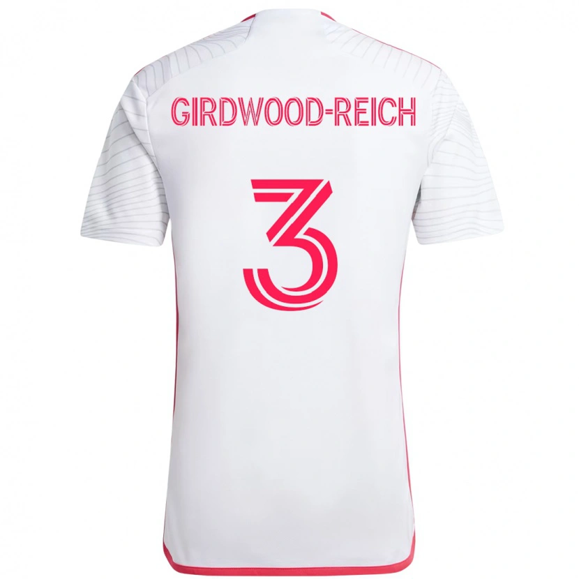 Danxen Mann Jake Girdwood-Reich #3 Hvit Magenta Bortetrøye Drakt Trøye 2025/26 Skjorter T-Skjorte