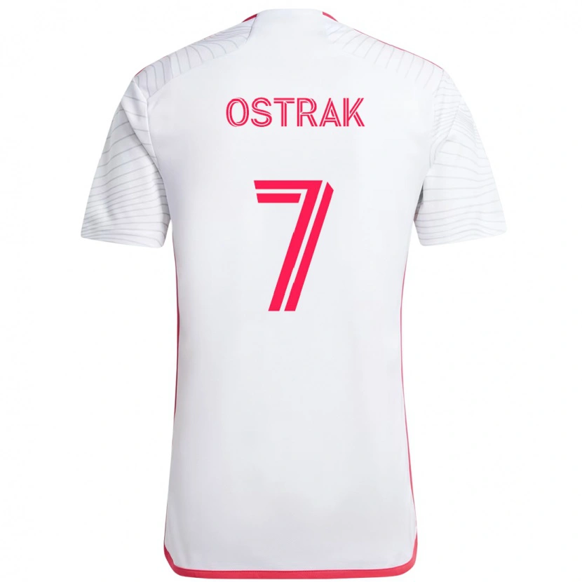 Danxen Mann Tomas Ostrak #7 Hvit Magenta Bortetrøye Drakt Trøye 2025/26 Skjorter T-Skjorte