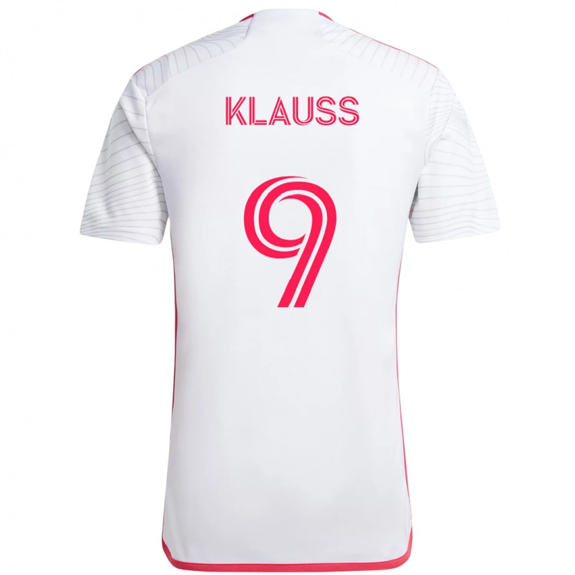 Danxen Mann João Klauss #9 Hvit Magenta Bortetrøye Drakt Trøye 2025/26 Skjorter T-Skjorte