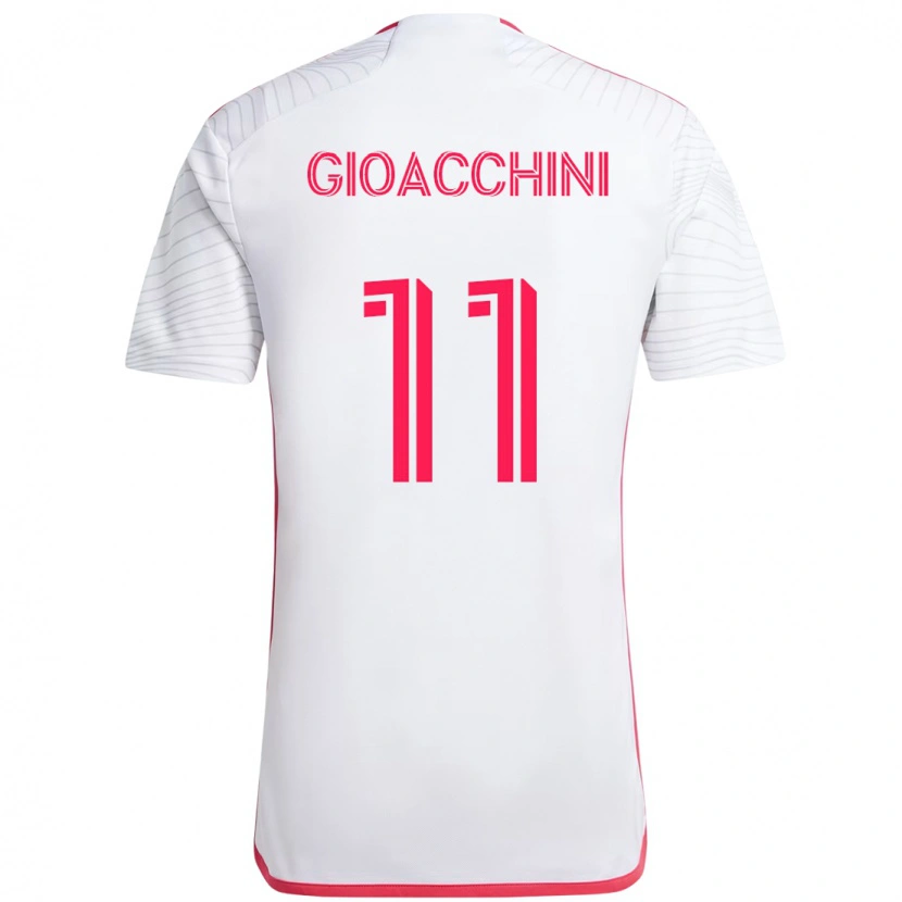 Danxen Mann Nicholas Gioacchini #11 Hvit Magenta Bortetrøye Drakt Trøye 2025/26 Skjorter T-Skjorte