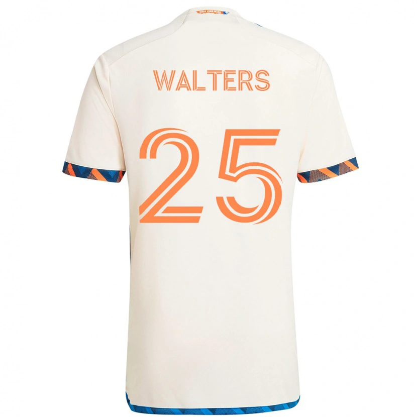 Danxen Mann Paul Walters #25 Hvit Blå Oransje Bortetrøye Drakt Trøye 2025/26 Skjorter T-Skjorte
