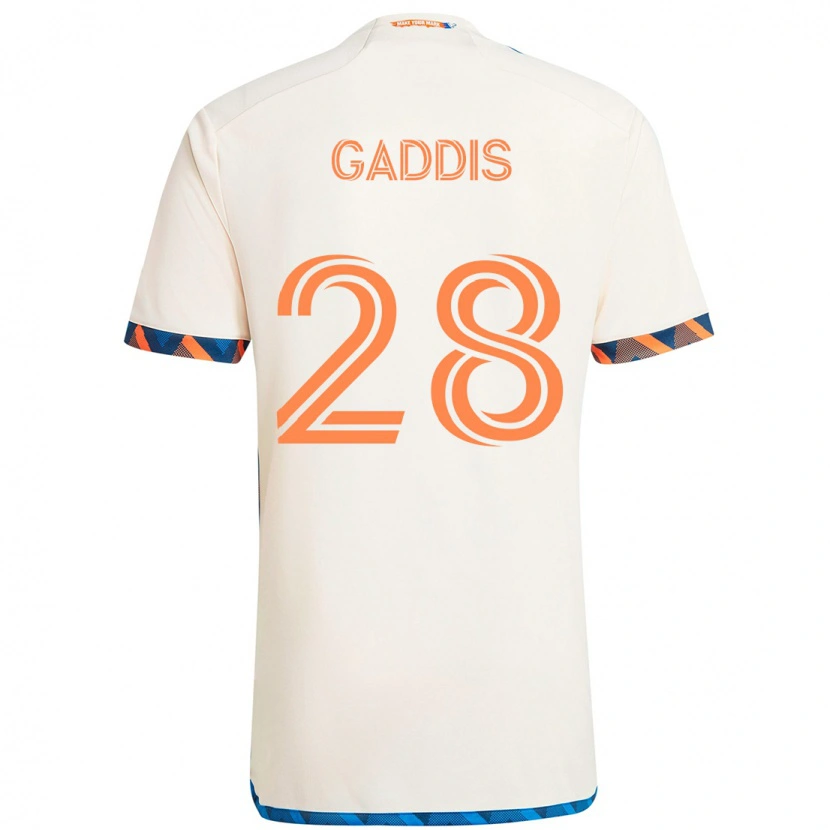 Danxen Mann Raymon Gaddis #28 Hvit Blå Oransje Bortetrøye Drakt Trøye 2025/26 Skjorter T-Skjorte