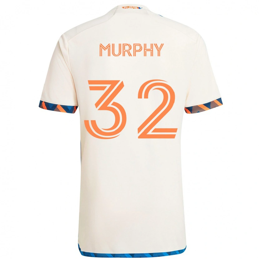 Danxen Mann Ian Murphy #32 Hvit Blå Oransje Bortetrøye Drakt Trøye 2025/26 Skjorter T-Skjorte