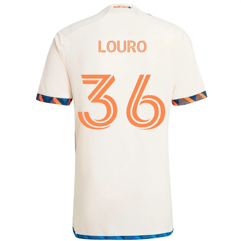 Danxen Mann Evan Louro #36 Hvit Blå Oransje Bortetrøye Drakt Trøye 2025/26 Skjorter T-Skjorte