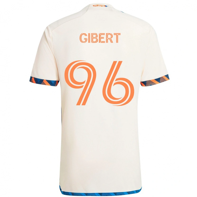 Danxen Mann Gaël Gibert #96 Hvit Blå Oransje Bortetrøye Drakt Trøye 2025/26 Skjorter T-Skjorte