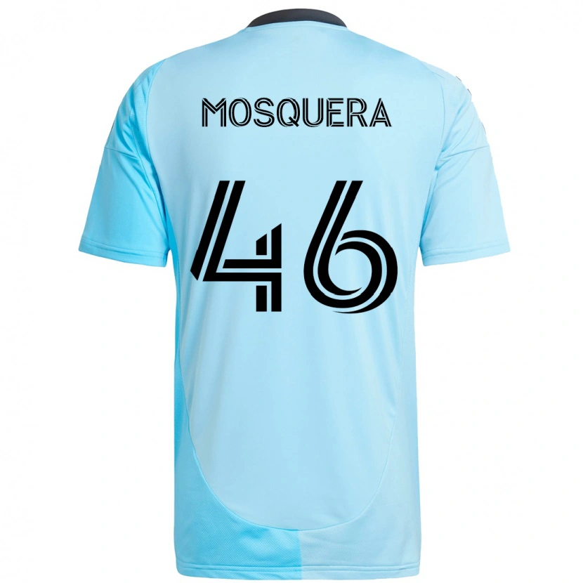 Danxen Mann Juan Camilo Mosquera #46 Himmelsblå Bortetrøye Drakt Trøye 2025/26 Skjorter T-Skjorte
