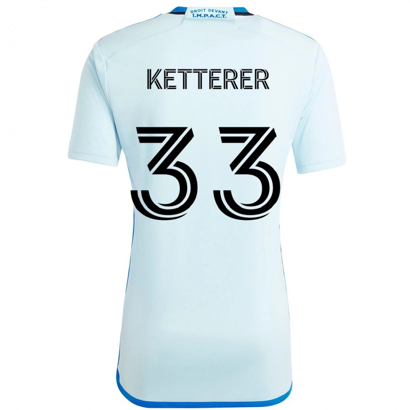 Danxen Mann Logan Ketterer #33 Himmelsblå Mørkeblå Bortetrøye Drakt Trøye 2025/26 Skjorter T-Skjorte