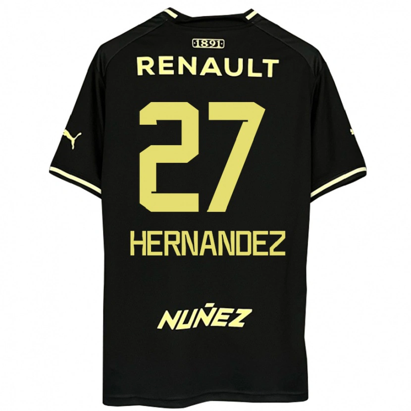 Danxen Mann Lucas Hernández #27 Svart Gul Bortetrøye Drakt Trøye 2025/26 Skjorter T-Skjorte