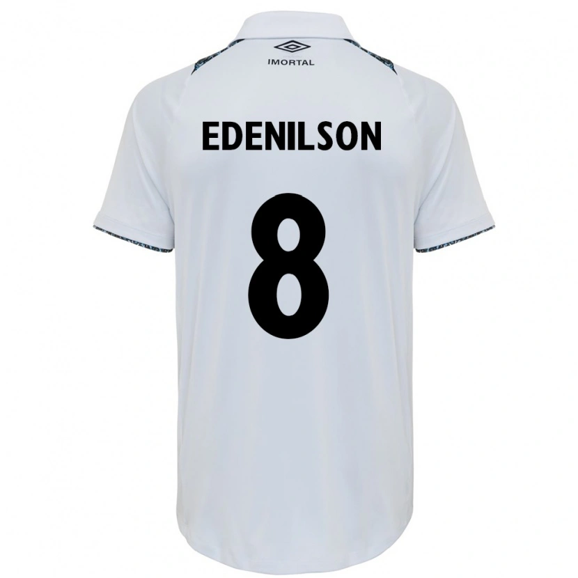 Danxen Mann Edenilson #8 Hvit Blå Bortetrøye Drakt Trøye 2025/26 Skjorter T-Skjorte