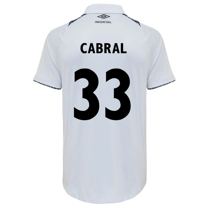 Danxen Mann Rafael Cabral #33 Hvit Blå Bortetrøye Drakt Trøye 2025/26 Skjorter T-Skjorte