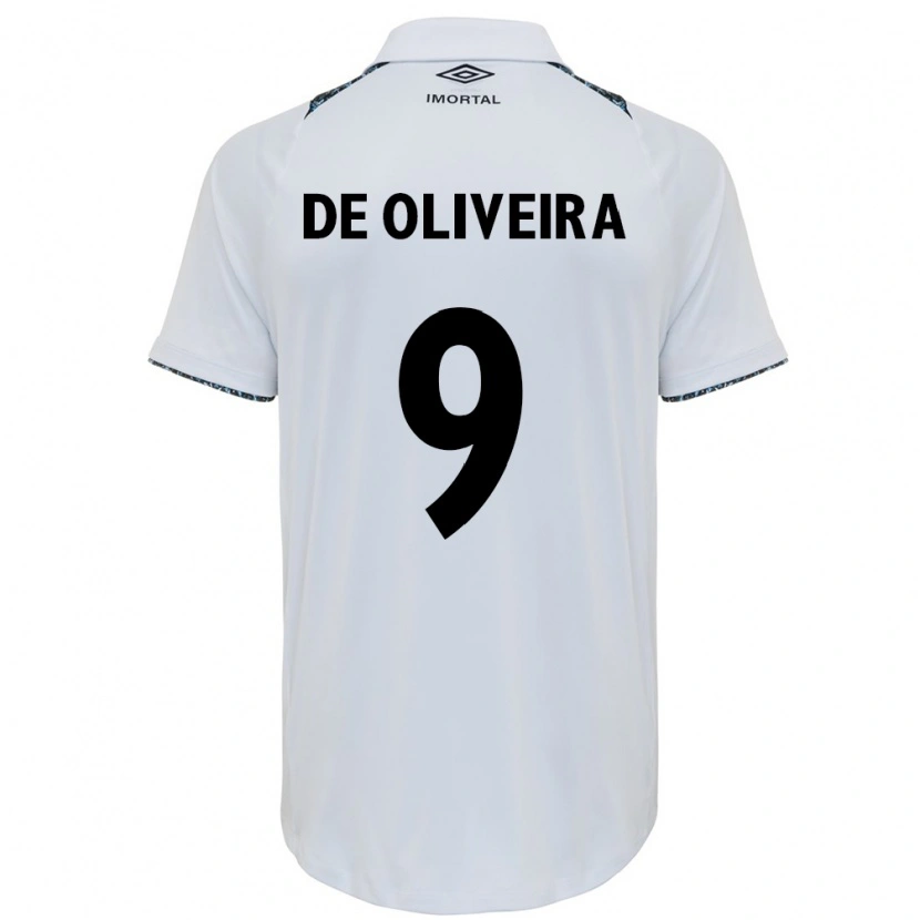 Danxen Mann Veridiana Mostaco De Oliveira #9 Hvit Blå Bortetrøye Drakt Trøye 2025/26 Skjorter T-Skjorte