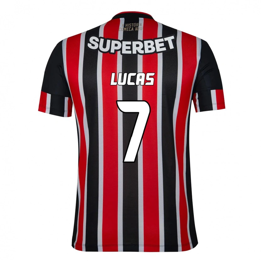 Danxen Mann Lucas Moura #7 Svart Rød Bortetrøye Drakt Trøye 2025/26 Skjorter T-Skjorte