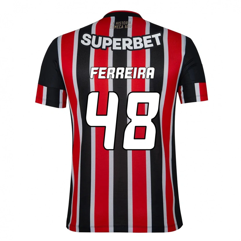 Danxen Mann Lucas Ferreira #48 Svart Rød Bortetrøye Drakt Trøye 2025/26 Skjorter T-Skjorte