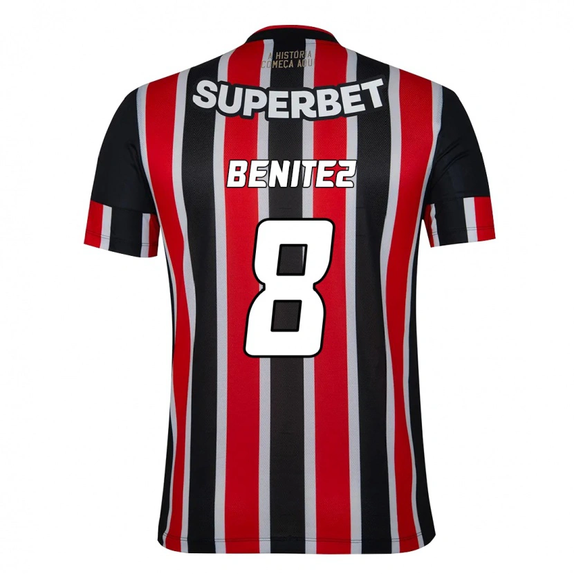Danxen Mann Martin Benitez #8 Svart Rød Bortetrøye Drakt Trøye 2025/26 Skjorter T-Skjorte