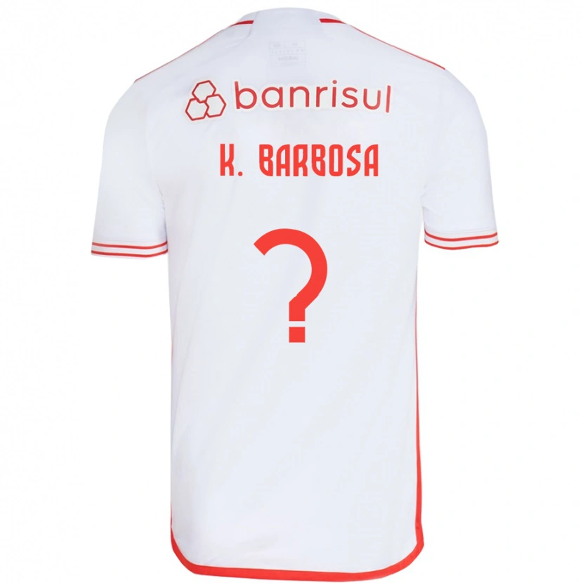 Danxen Mann Kauã Barbosa #0 Hvit Rød Bortetrøye Drakt Trøye 2025/26 Skjorter T-Skjorte