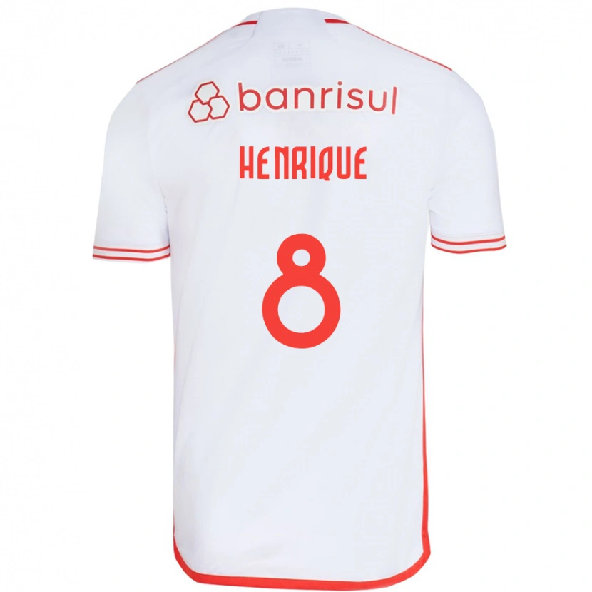 Danxen Mann Bruno Henrique #8 Hvit Rød Bortetrøye Drakt Trøye 2025/26 Skjorter T-Skjorte