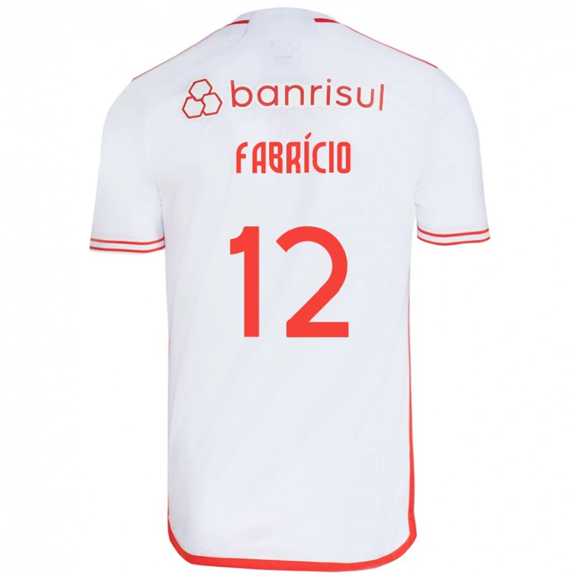 Danxen Mann Fabrício #12 Hvit Rød Bortetrøye Drakt Trøye 2025/26 Skjorter T-Skjorte