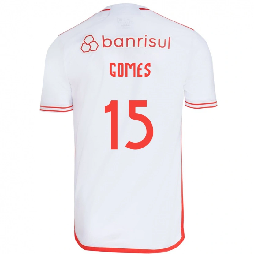 Danxen Mann Bruno Gomes #15 Hvit Rød Bortetrøye Drakt Trøye 2025/26 Skjorter T-Skjorte