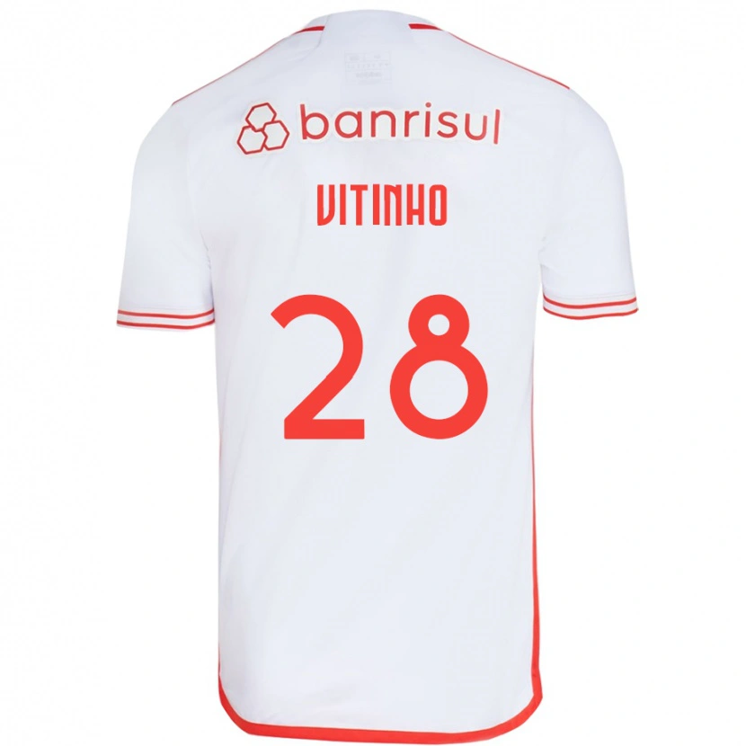 Danxen Mann Vitinho #28 Hvit Rød Bortetrøye Drakt Trøye 2025/26 Skjorter T-Skjorte